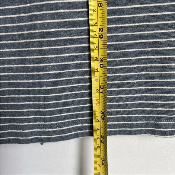 Sundance Day to Day Coastal Shift Dress Sz L Blue Striped Cap Sleeve Beach - Picture 6 of 11